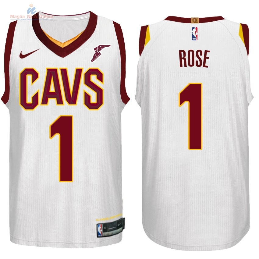 Acquista Maglia NBA Nike Cleveland Cavaliers #1 Derrick Rose Bianco