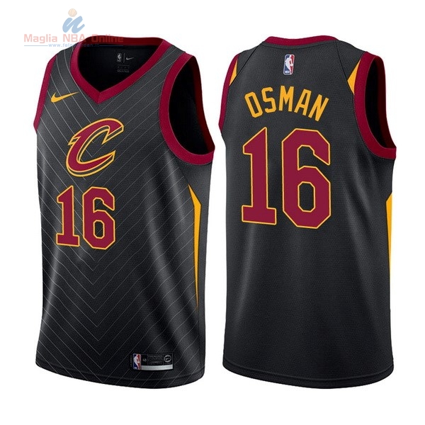 Acquista Maglia NBA Nike Cleveland Cavaliers #16 Cedi Osman Nero Statement