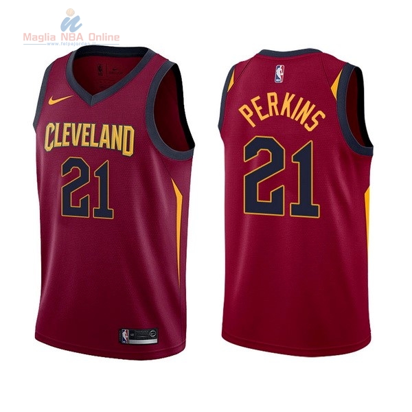 Acquista Maglia NBA Nike Cleveland Cavaliers #21 Kendrick Perkins Rosso Icon