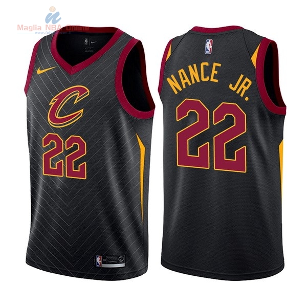 Acquista Maglia NBA Nike Cleveland Cavaliers #22 Larry Nance Jr Nero Statement