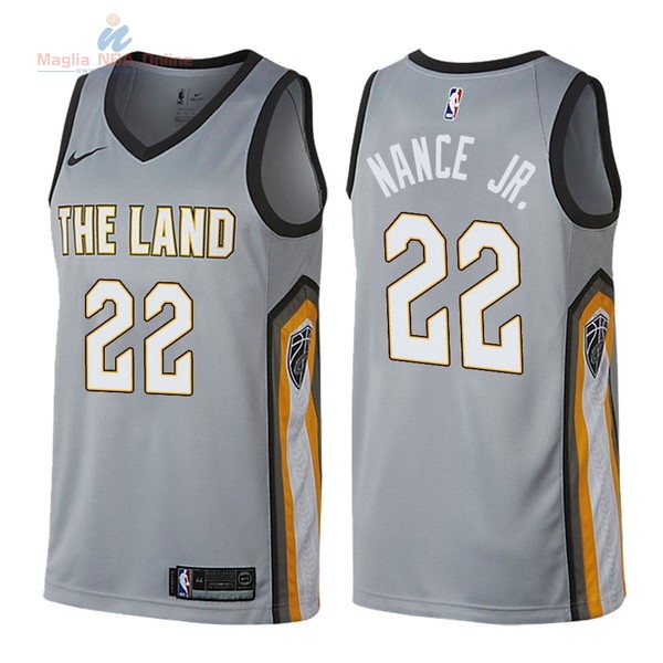 Acquista Maglia NBA Nike Cleveland Cavaliers #22 Larry Nance Jr Nike Grigio Città