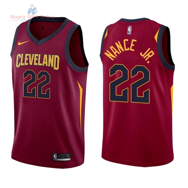 Acquista Maglia NBA Nike Cleveland Cavaliers #22 Larry Nance Jr Rosso Icon