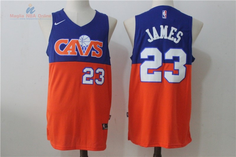 Acquista Maglia NBA Nike Cleveland Cavaliers #23 LeBron James Arancia Blu