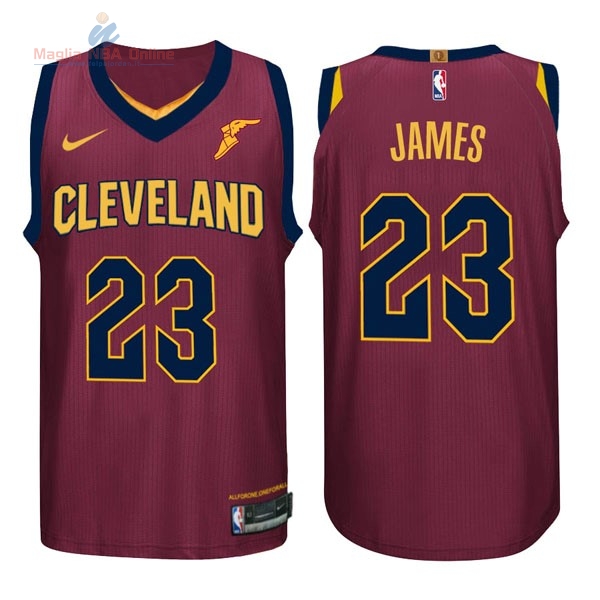 Acquista Maglia NBA Nike Cleveland Cavaliers #23 LeBron James Rosso