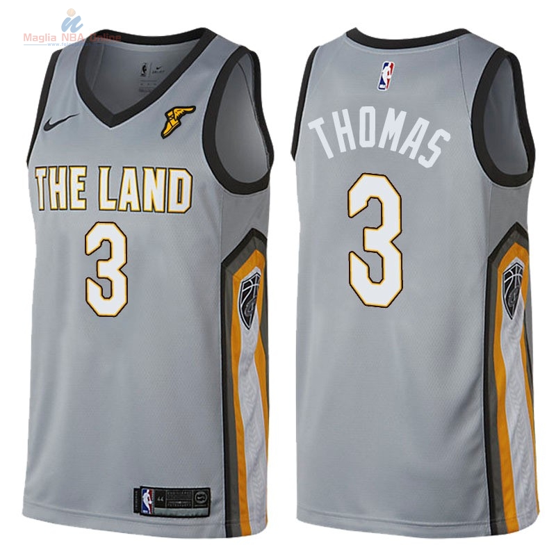 Acquista Maglia NBA Nike Cleveland Cavaliers #3 Isaiah Thomas Grigio Città