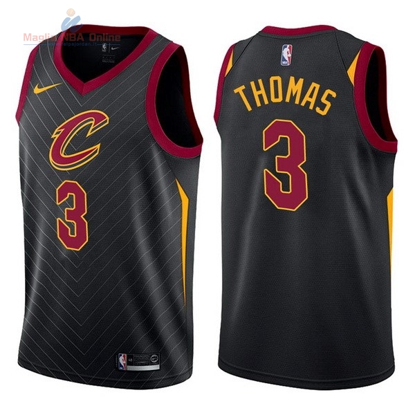 Acquista Maglia NBA Nike Cleveland Cavaliers #3 Isaiah Thomas Nero Statement