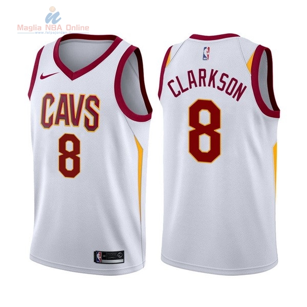 Acquista Maglia NBA Nike Cleveland Cavaliers #8 Jordan Clarkson Bianco Association