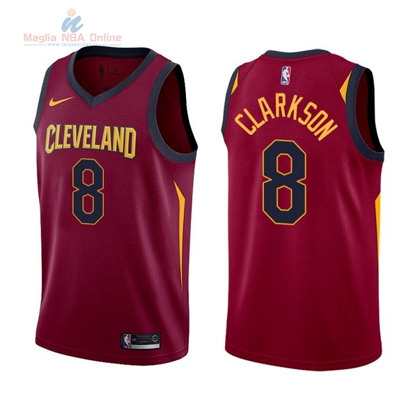 Acquista Maglia NBA Nike Cleveland Cavaliers #8 Jordan Clarkson Rosso Icon