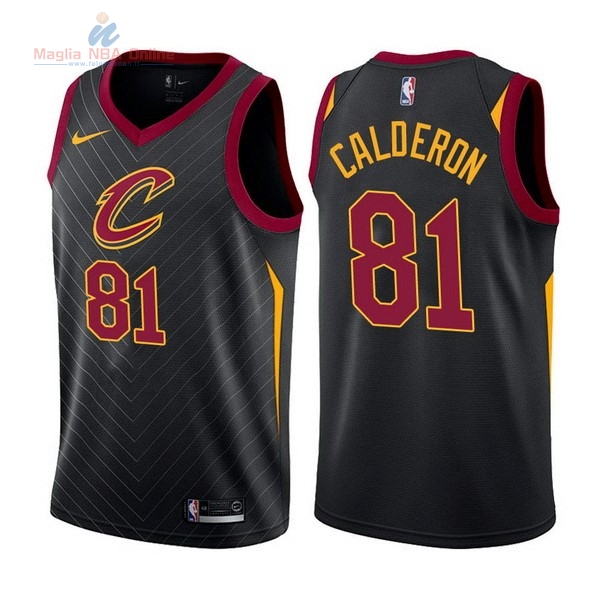 Acquista Maglia NBA Nike Cleveland Cavaliers #81 Jose Calderon Nero Statement