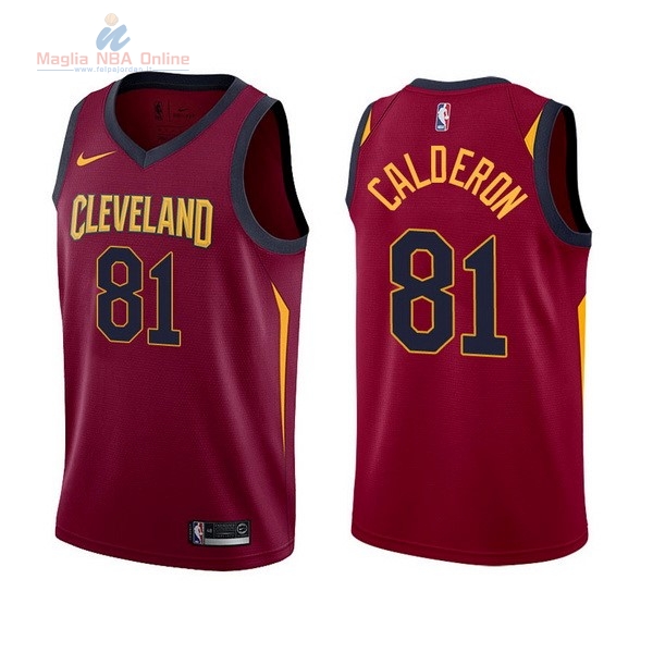 Acquista Maglia NBA Nike Cleveland Cavaliers #81 Jose Calderon Rosso Icon