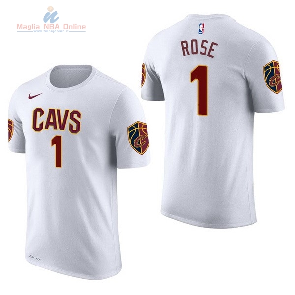 Acquista Maglia NBA Nike Cleveland Cavaliers Manica Corta #1 Derrick Rose Bianco