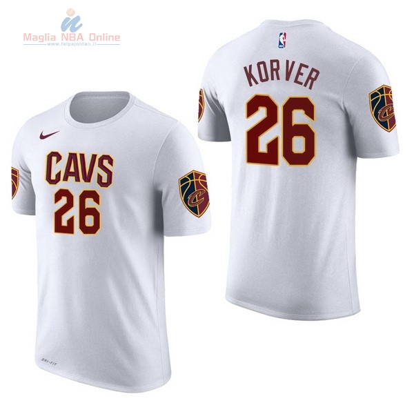 Acquista Maglia NBA Nike Cleveland Cavaliers Manica Corta #26 Kyle Korver Bianco