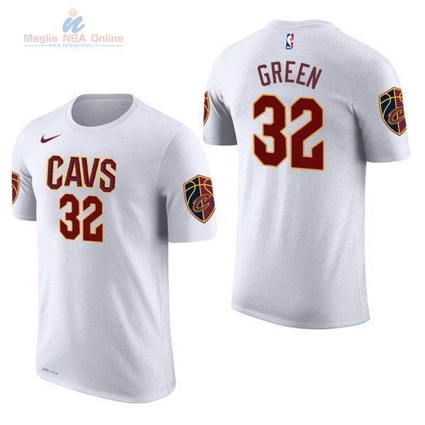 Acquista Maglia NBA Nike Cleveland Cavaliers Manica Corta #32 Jeff Green Bianco