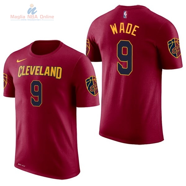 Acquista Maglia NBA Nike Cleveland Cavaliers Manica Corta #9 Dwyane Wade Rosso