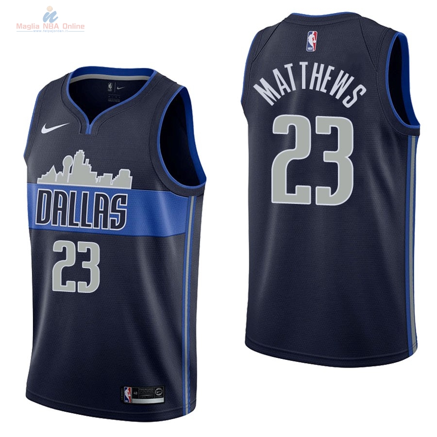 Acquista Maglia NBA Nike Dallas Mavericks #23 Wesley Matthews Nero Statement