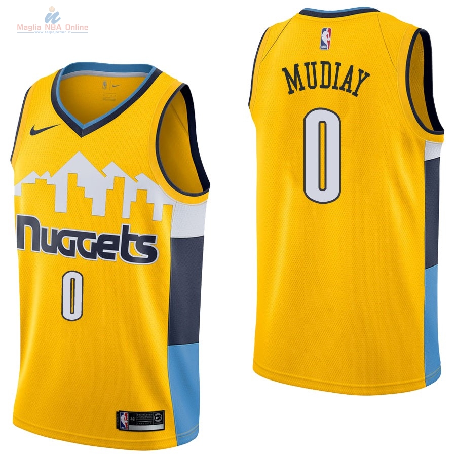 Acquista Maglia NBA Nike Denver Nuggets #0 Emmanuel Mudiay Giallo Statement
