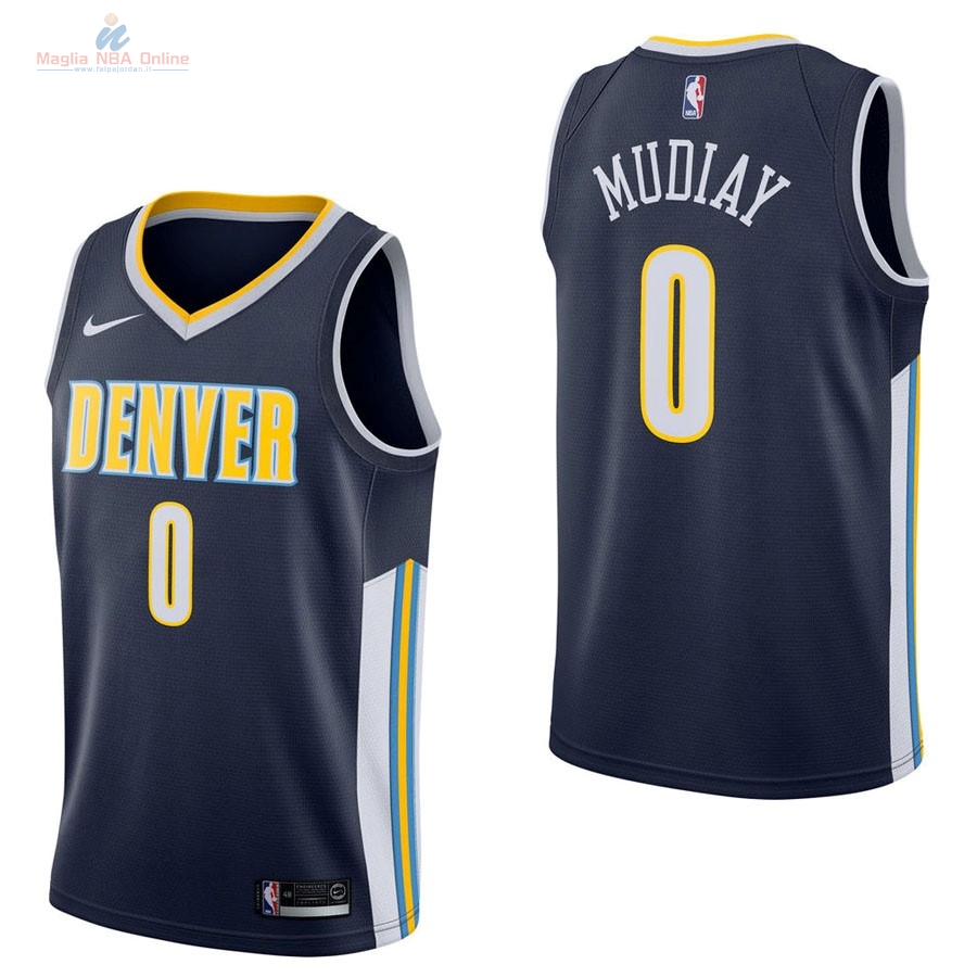 Acquista Maglia NBA Nike Denver Nuggets #0 Emmanuel Mudiay Marino Icon