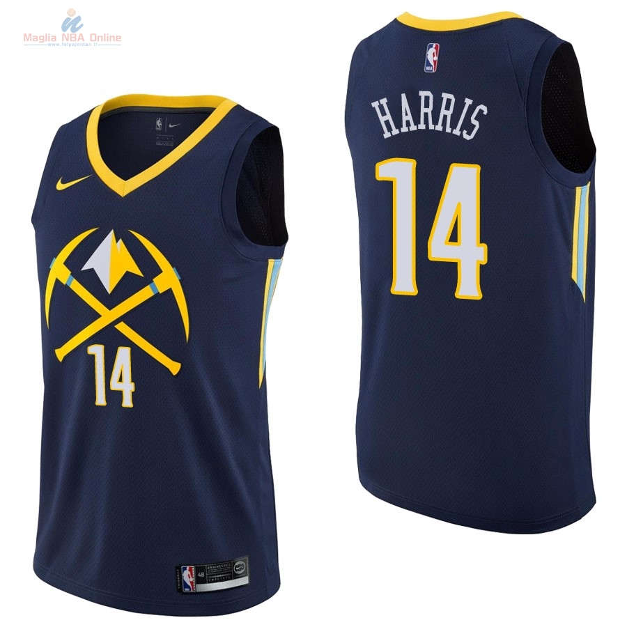 Acquista Maglia NBA Nike Denver Nuggets #14 Gary Harris Nike Marino Città