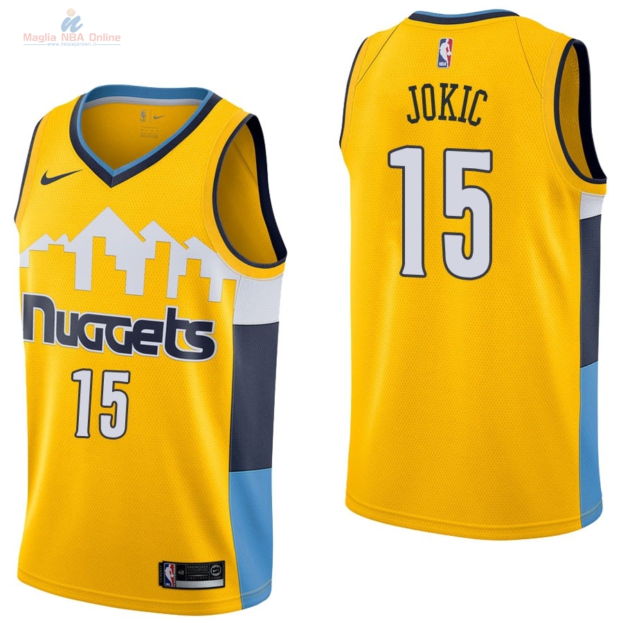 Acquista Maglia NBA Nike Denver Nuggets #15 Nikola Jokic Giallo Statement