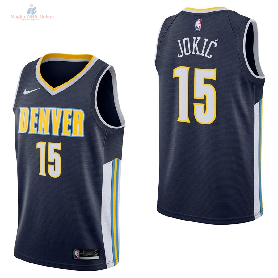 Acquista Maglia NBA Nike Denver Nuggets #15 Nikola Jokic Marino Icon