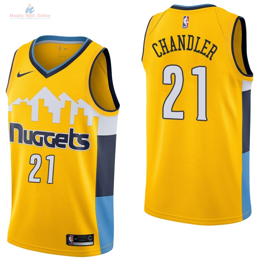 Acquista Maglia NBA Nike Denver Nuggets #21 Wilson Chandler Giallo Statement