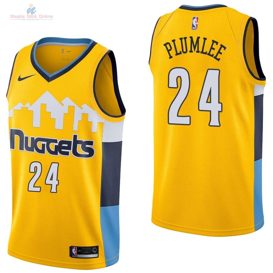 Acquista Maglia NBA Nike Denver Nuggets #24 Mason Plumlee Giallo Statement