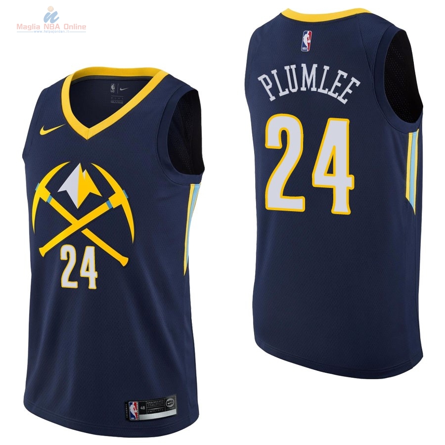 Acquista Maglia NBA Nike Denver Nuggets #24 Mason Plumlee Nike Marino Città