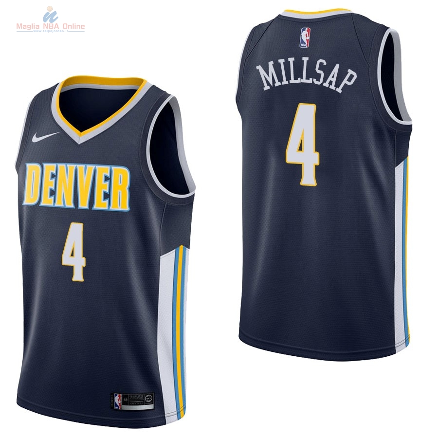Acquista Maglia NBA Nike Denver Nuggets #4 Paul Millsap Marino Icon