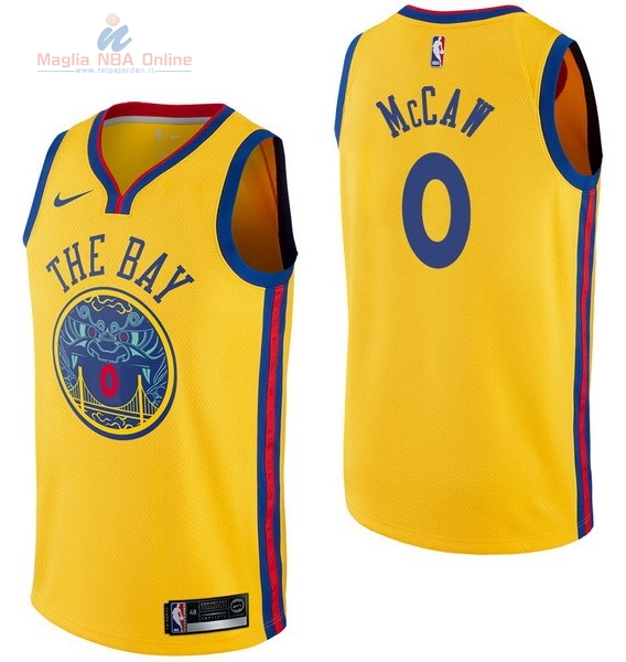 Acquista Maglia NBA Nike Golden State Warriors #0 Patrick McCaw Nike Giallo Città