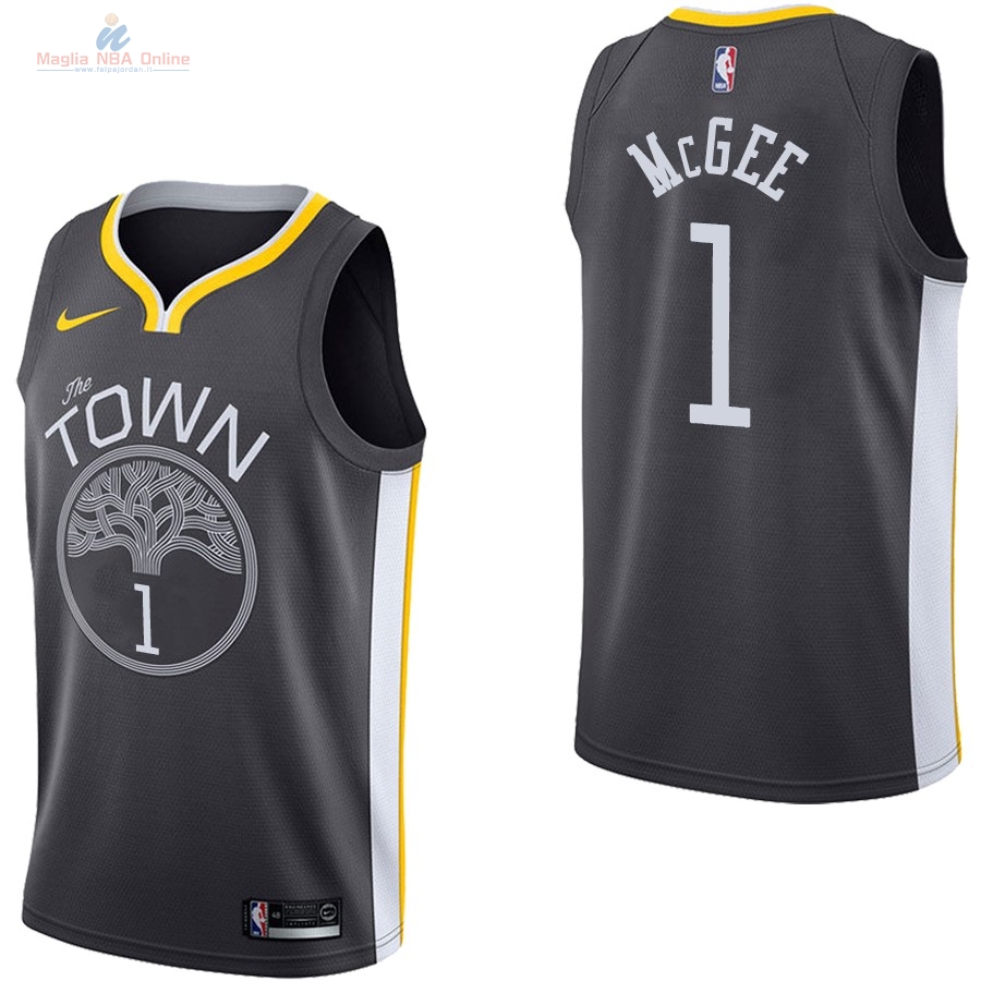 Acquista Maglia NBA Nike Golden State Warriors #1 JaVale McGee Nero Statement