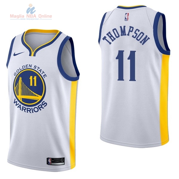 Acquista Maglia NBA Nike Golden State Warriors #11 Klay Thompson Bianco Association