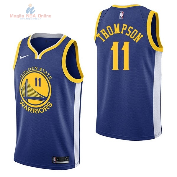 Acquista Maglia NBA Nike Golden State Warriors #11 Klay Thompson Blu Icon