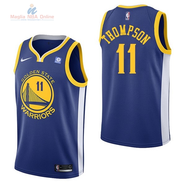 Acquista Maglia NBA Nike Golden State Warriors #11 Klay Thompson Blu