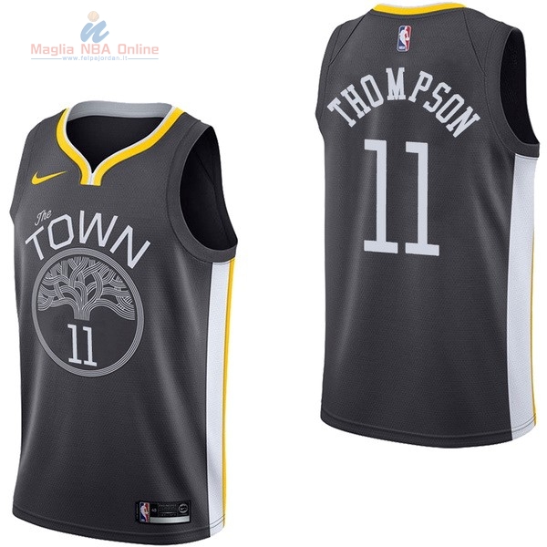 Acquista Maglia NBA Nike Golden State Warriors #11 Klay Thompson Nero Statement