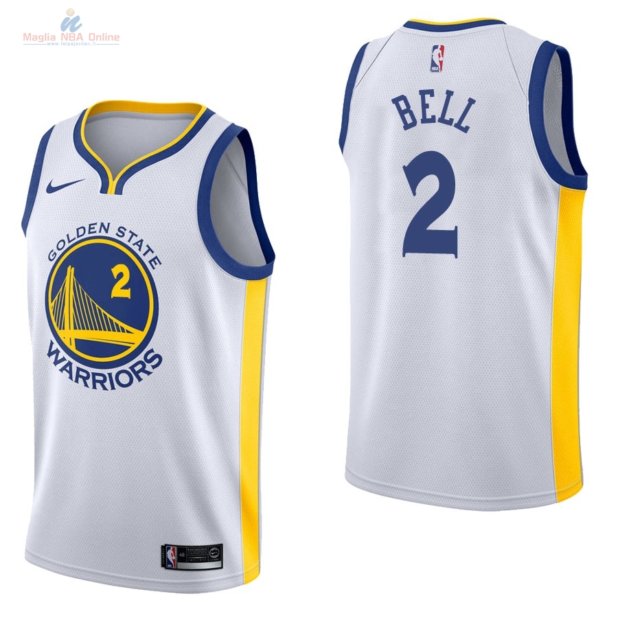 Acquista Maglia NBA Nike Golden State Warriors #2 Jordan Bell Bianco Association