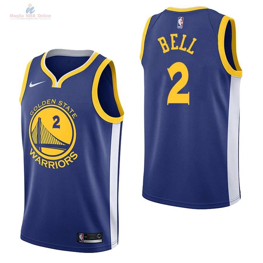 Acquista Maglia NBA Nike Golden State Warriors #2 Jordan Bell Blu Icon