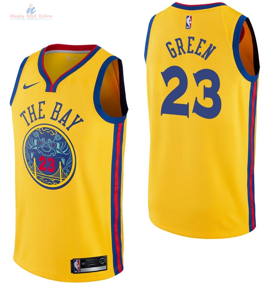 Acquista Maglia NBA Nike Golden State Warriors #23 Draymond Green Nike Giallo Città