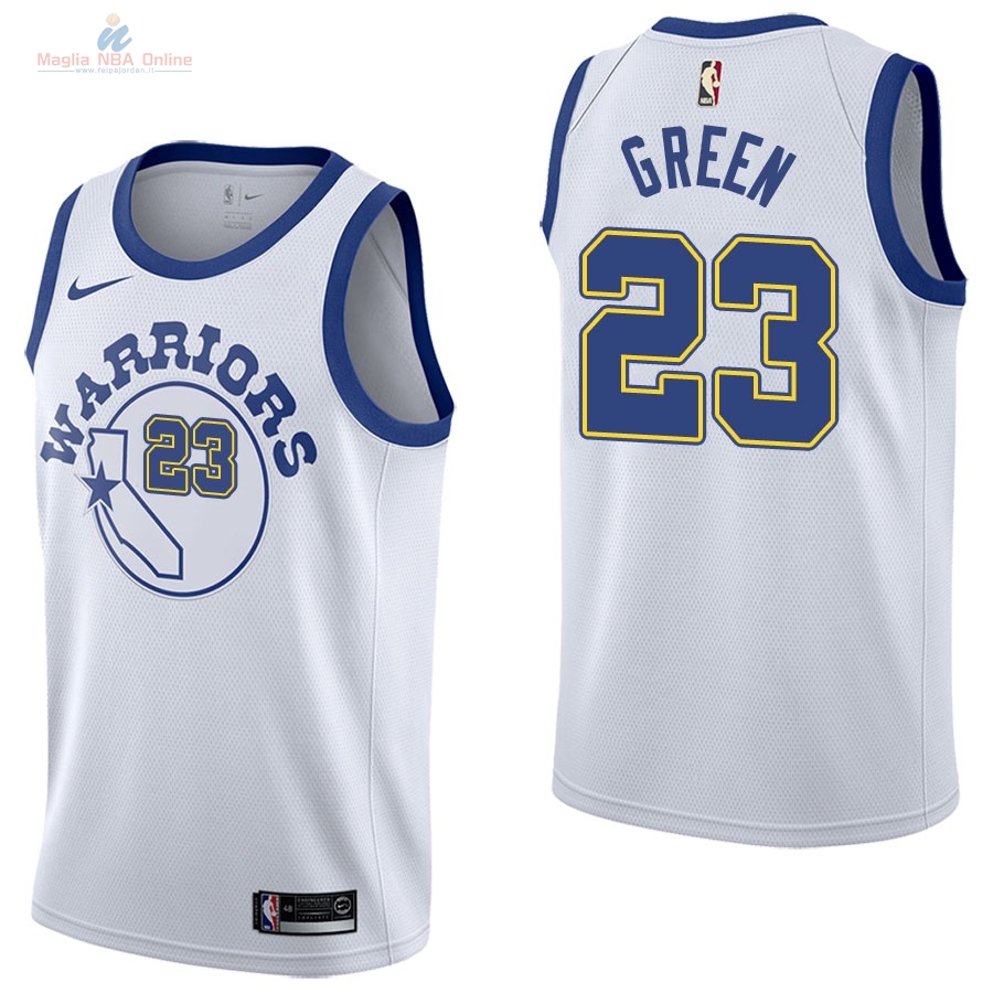 Acquista Maglia NBA Nike Golden State Warriors #23 Draymond Green Nike Retro Bianco