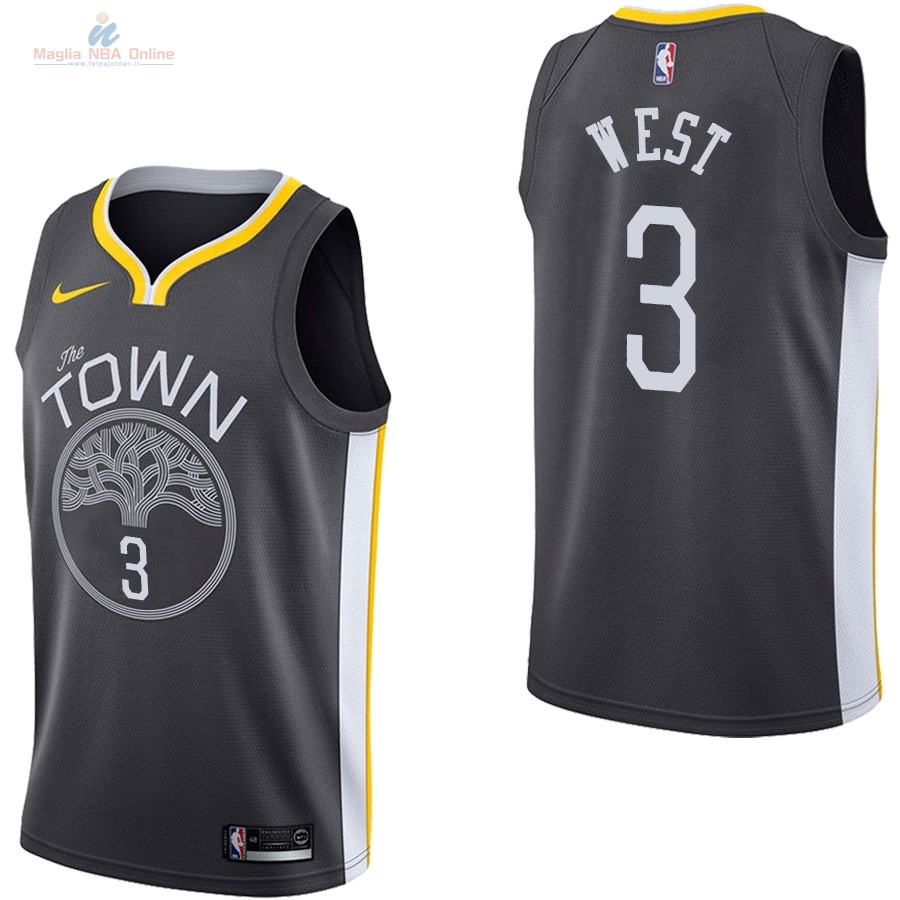 Acquista Maglia NBA Nike Golden State Warriors #3 David West Nero Statement