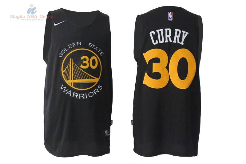 Acquista Maglia NBA Nike Golden State Warriors #30 Stephen Curry Tode Nero