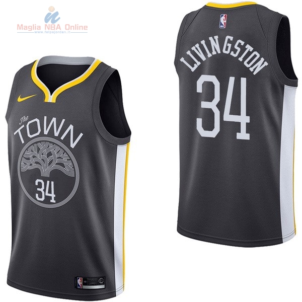 Acquista Maglia NBA Nike Golden State Warriors #34 Shaun Livingston Nero Statement