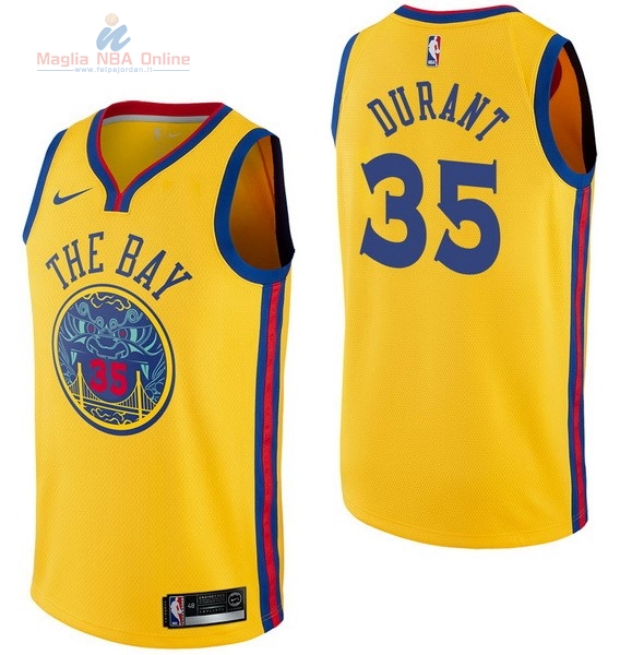 Acquista Maglia NBA Nike Golden State Warriors #35 Kevin Durant Nike Giallo Città