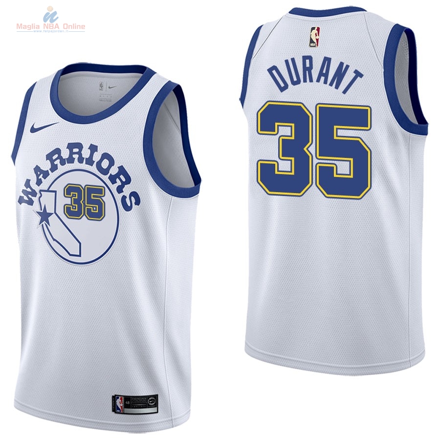 Acquista Maglia NBA Nike Golden State Warriors #35 Kevin Durant Nike Retro Bianco