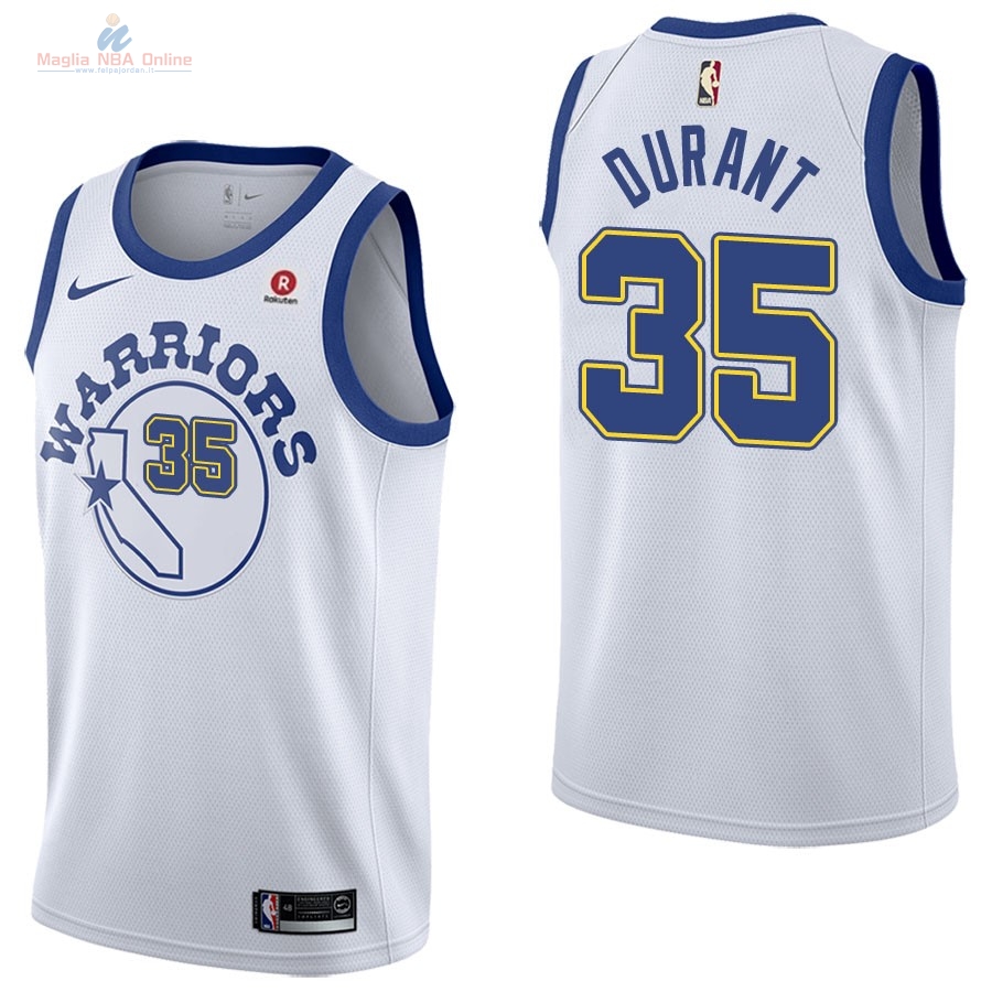 Acquista Maglia NBA Nike Golden State Warriors #35 Kevin Durant Retro Bianco