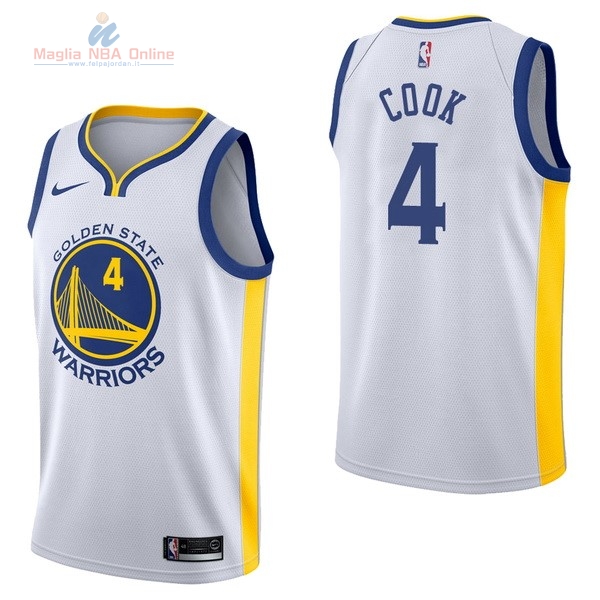 Acquista Maglia NBA Nike Golden State Warriors #4 Quinn Cook Bianco Association