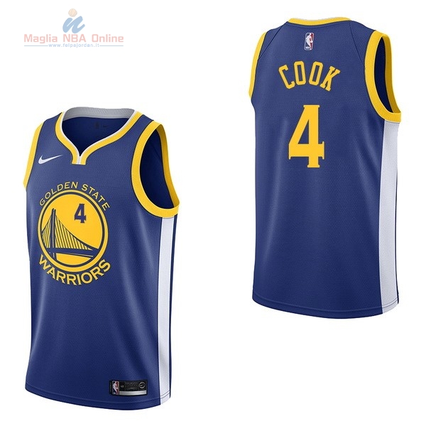 Acquista Maglia NBA Nike Golden State Warriors #4 Quinn Cook Blu Icon