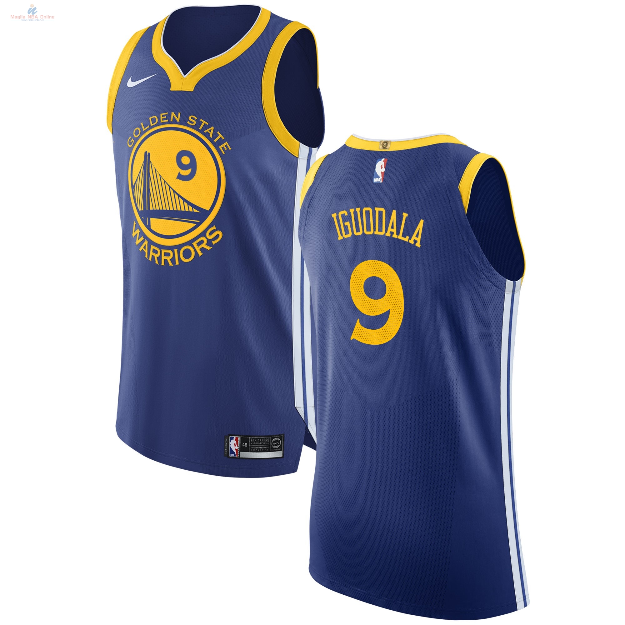 Acquista Maglia NBA Nike Golden State Warriors #9 Andre Iguodala Blu Icon