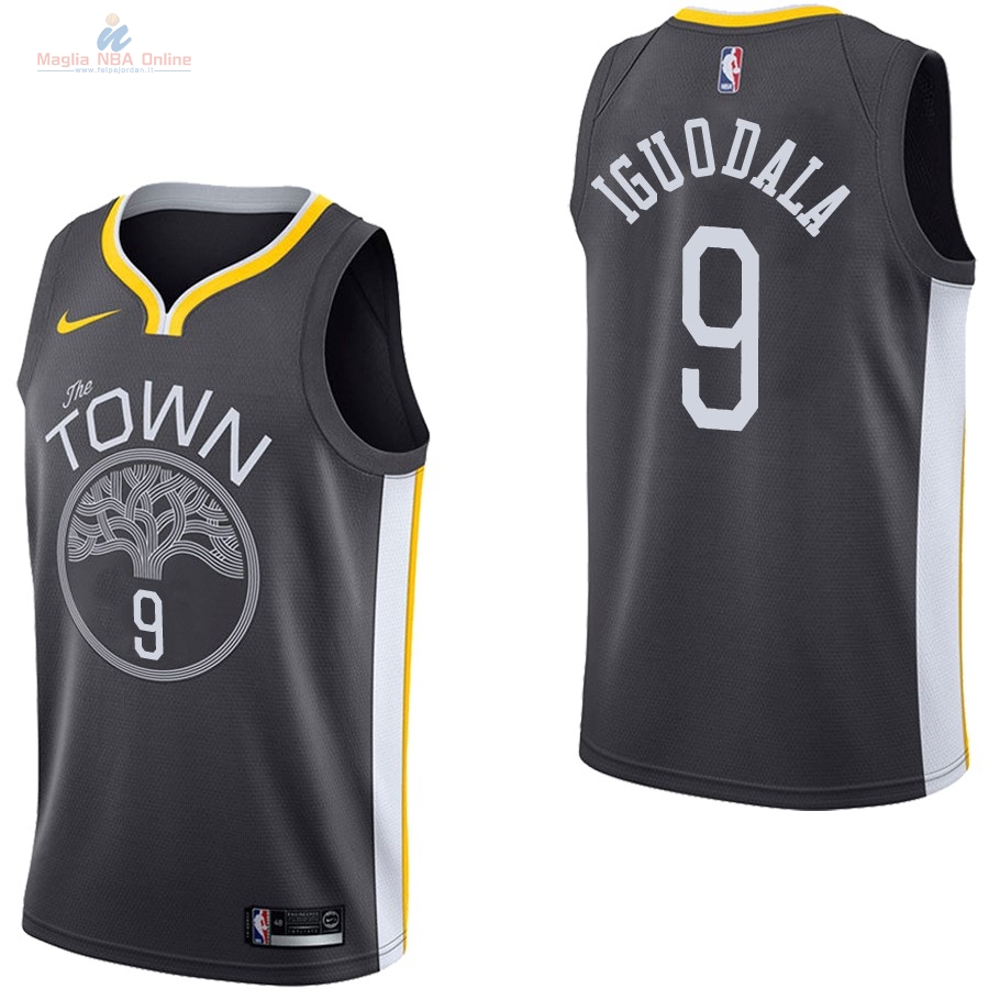 Acquista Maglia NBA Nike Golden State Warriors #9 Andre Iguodala Nero Statement