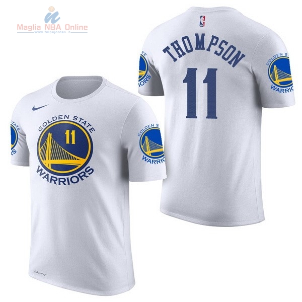 Acquista Maglia NBA Nike Golden State Warriors Manica Corta #11 Klay Thompson Bianco