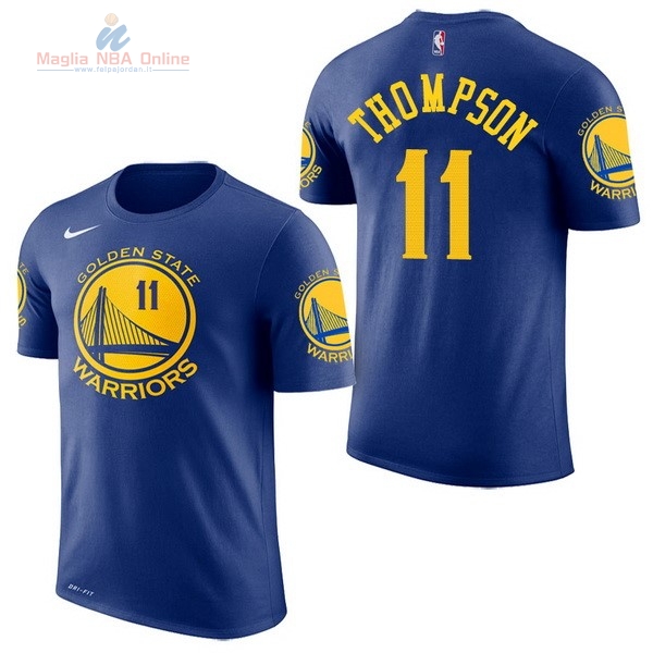 Acquista Maglia NBA Nike Golden State Warriors Manica Corta #11 Klay Thompson Blu